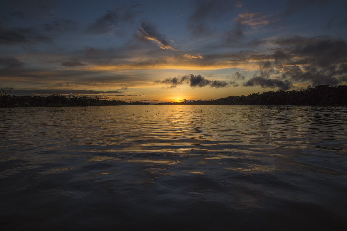 Sonnenuntergang über dem Amazonas