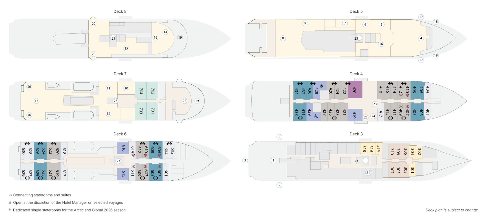 Decksplan MS GREG MORTIMER