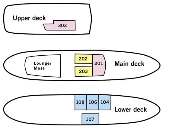 Decksplan MS SJØVEIEN