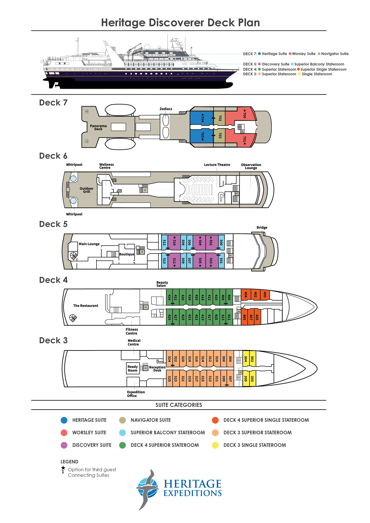 Decksplan MS HERITAGE DISCOVERER